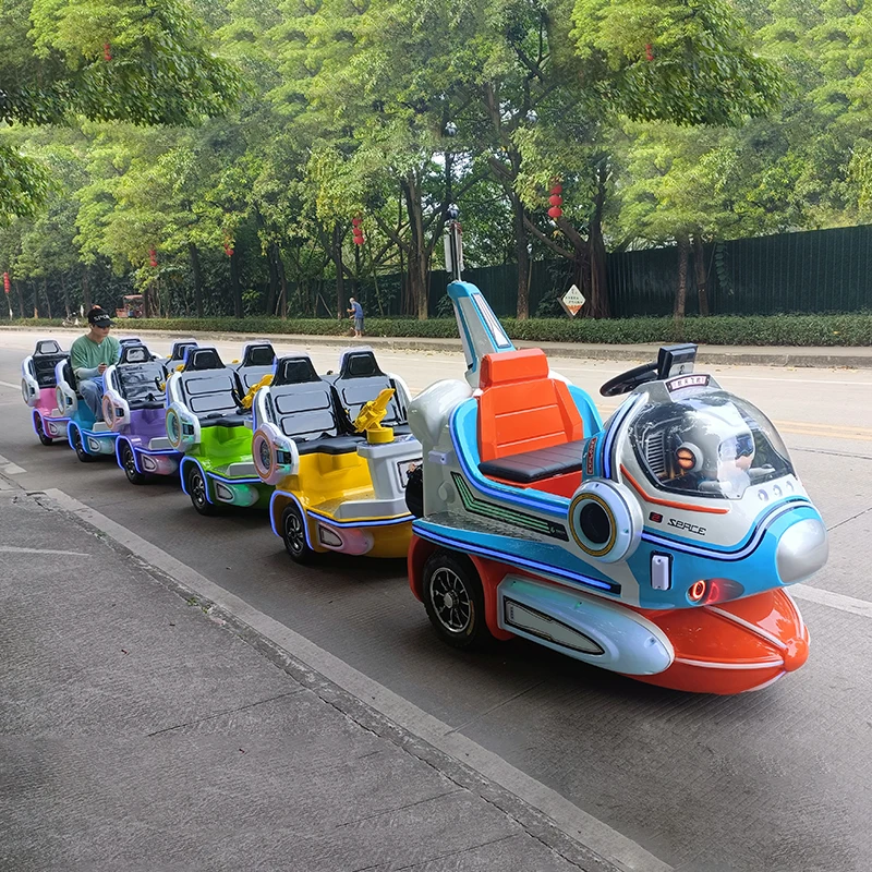 Electric Train Ride for Kids 5 Carriage Trackless Train for 21 Players for Amusement Park Use ding jin