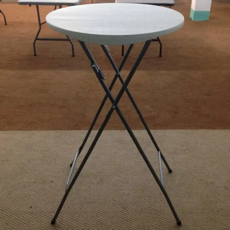 60cm HDPE Plastic Outdoor Folding Round Tables White Foldable Mini Bar Dining Table