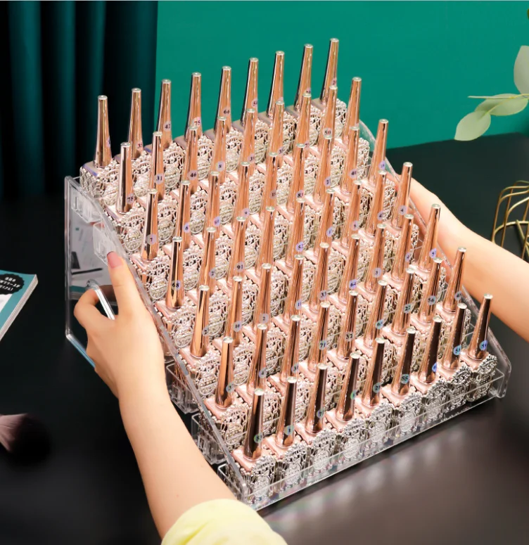 Красота от лучшего производителя акриловый изготовленный на заказ Съемная акриловый лак для ногтей стеллаж краски организатор ювелирные изделия дисплей хранение стойки стеллажи для выставки товаров