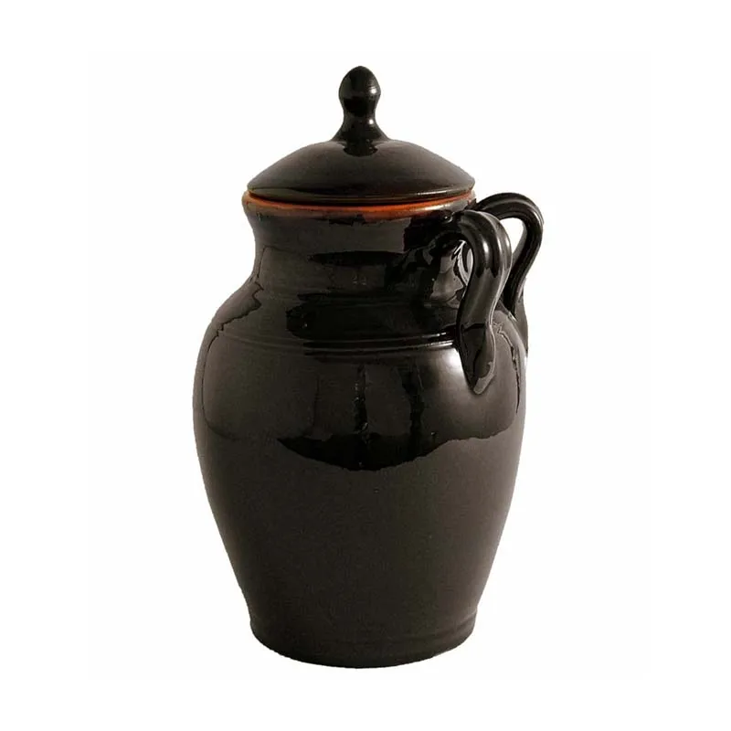 new-coming ceramic large Fermenting Crock custom black round pickle jar