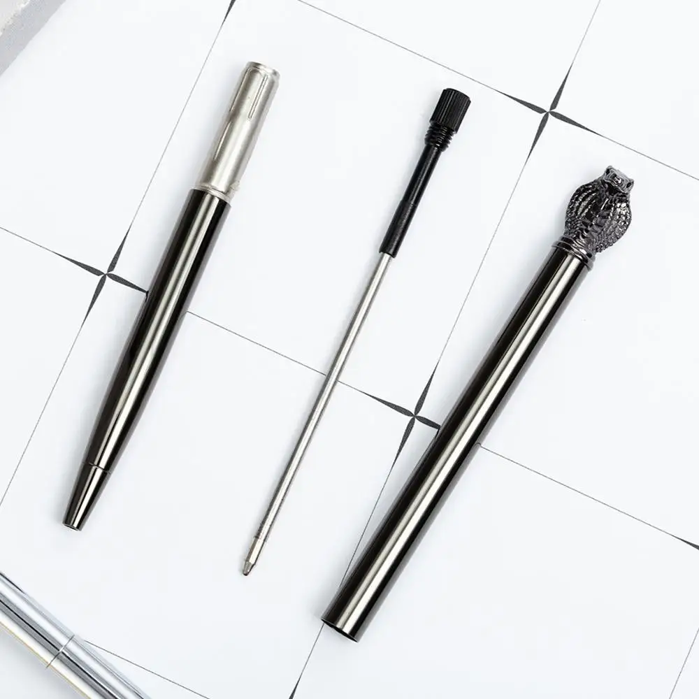 Custom Logo Promotional Top Snake Ballpoint Pen Yellow 1.0mm Writing Width Novelty Plastic Body with Cartoon Animal Pen Head