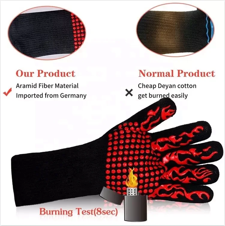 Wholesale Silicone Insulation Gloves Kitchen High Temperature Baking Fireproof Microwave BBQ Oven Heat Resistant Glove