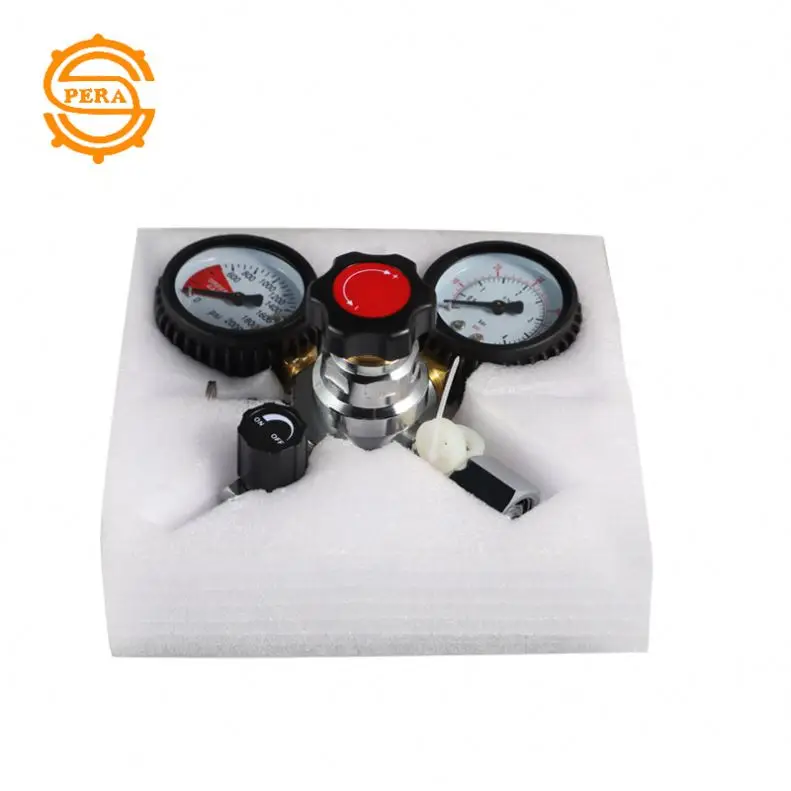 CGA320,W21.8,G5/8' CO2 regulator dual gauge beer barrel pressure reducing valve