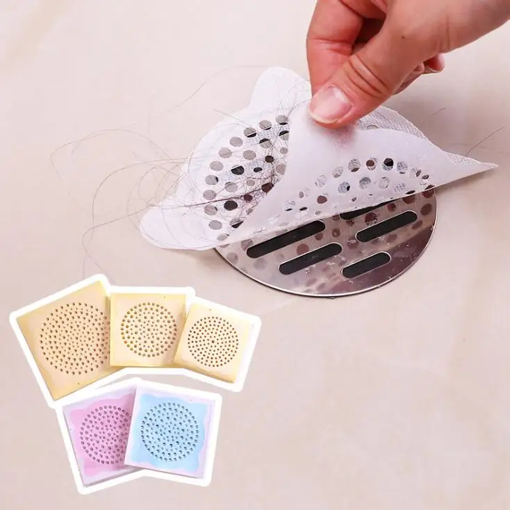 Floor Drain Sticker Sewer Hair Filter Bathroom Anti-Clogging Bathroom Hair Disposable Outlet Sticker
