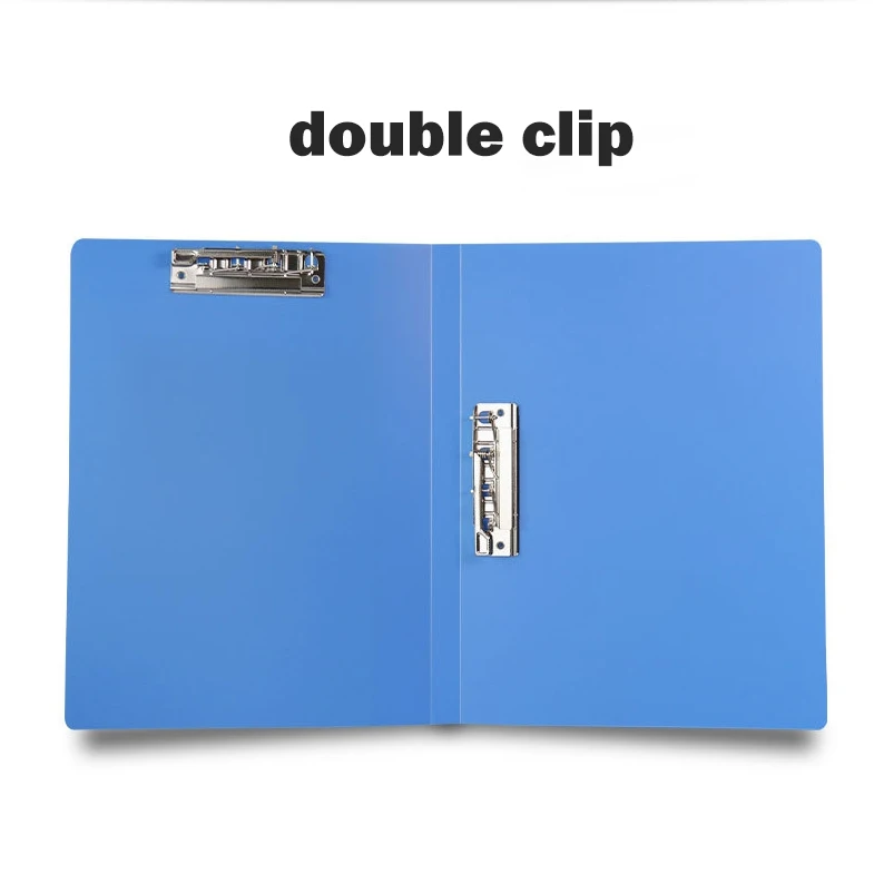 BEYOND Custom Logo Hard PP Metal Double Paper Clip File Folder with Spring for Office Use Organization