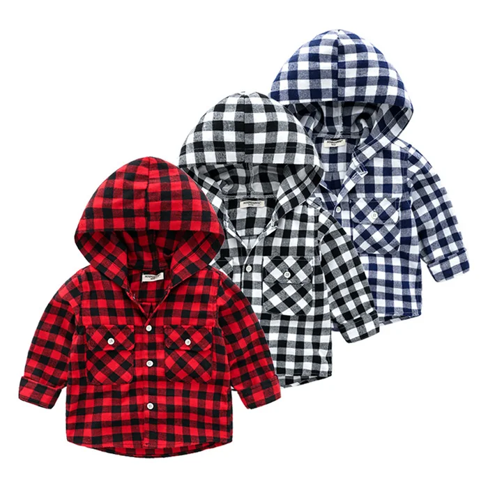 Wholesale Kids High Quality Long Sleeve Plaid Kids Clothing Boys Skull 100% Organic Cotton Children Running T-Shirt