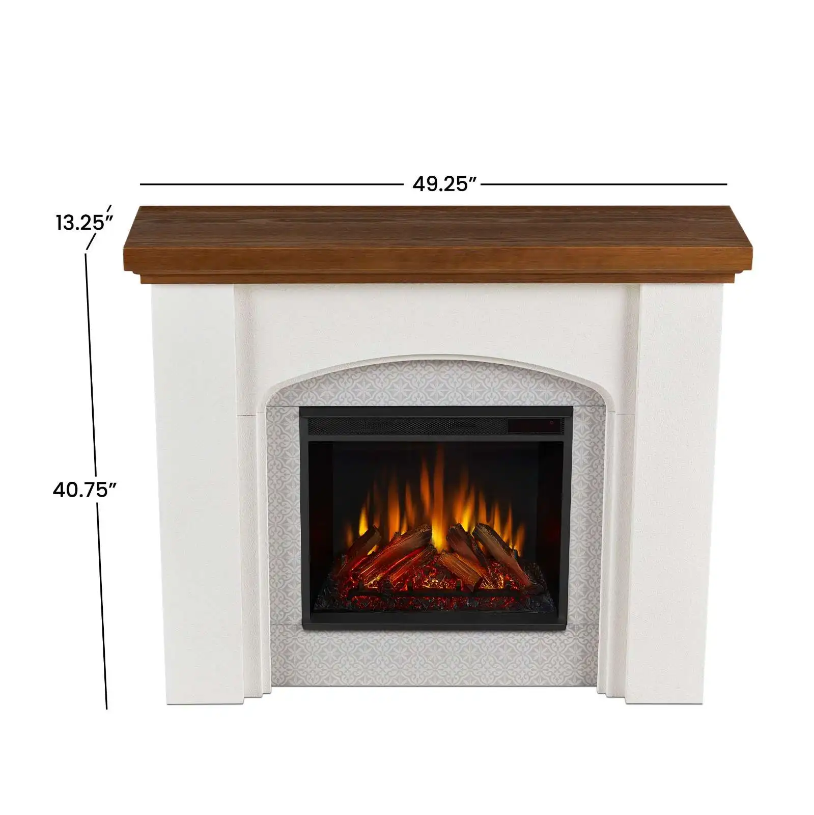 AJUNION Modern Electric Fireplace Cabinet 5 Flame Brightness Levels Decorative Electric Fireplace