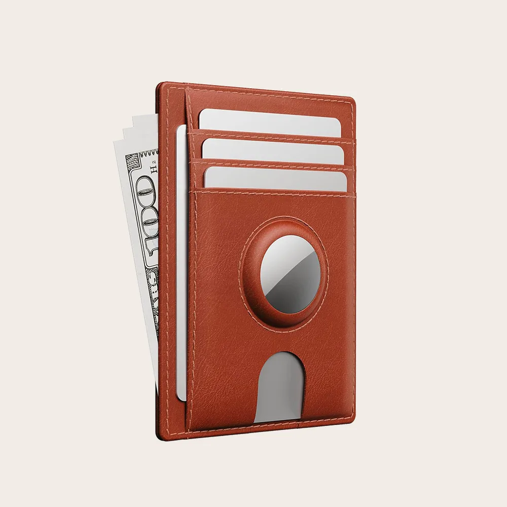 Luxury custom logo rfid blocking slim genuine leather id credit card holder wallet card holder