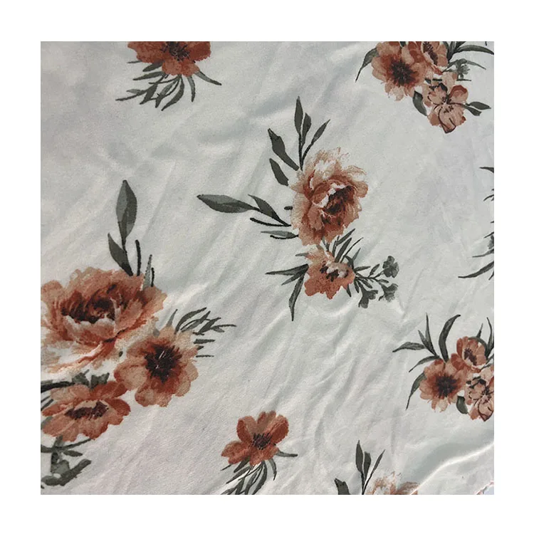 Breathable dty knitted printed single jersey polyester milk silk fabric