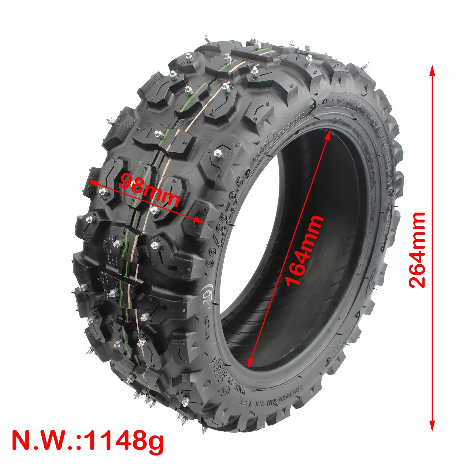11 Inch Tubeless Tire 90/65-6.5 Winter Snow Ice Studded Tire for Kaabo Wolf Warrior 11 X King GT Zero 11X Electric Scooter Parts