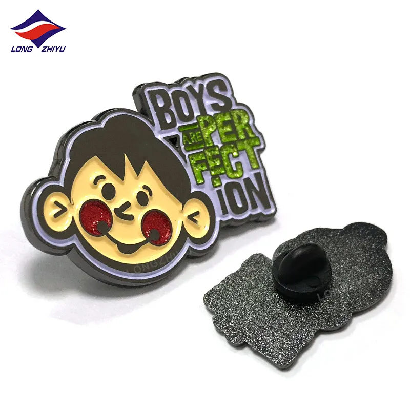 Longzhiyu 15 Years Manufacturer Funny Yellow Girl Enamel Pins Cartoon Clown Boys Popular Design Custom Logo Lapel Pin Badges