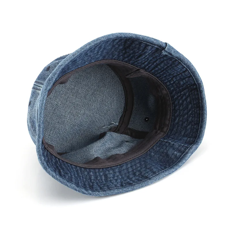 Wholesale Blank Designer Plain Blue Jean Washed Custom Denim Bucket Hat