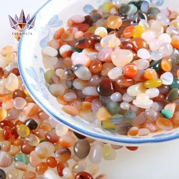 Natural  Mixed  loose gemstone agate crystals healing Tumbled gravel stones  for home decoration  fish tank  flowerpot landscape
