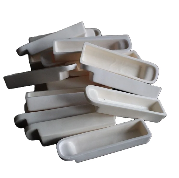 High temperature aluminum  crucible 99.6% alumina boat crucible