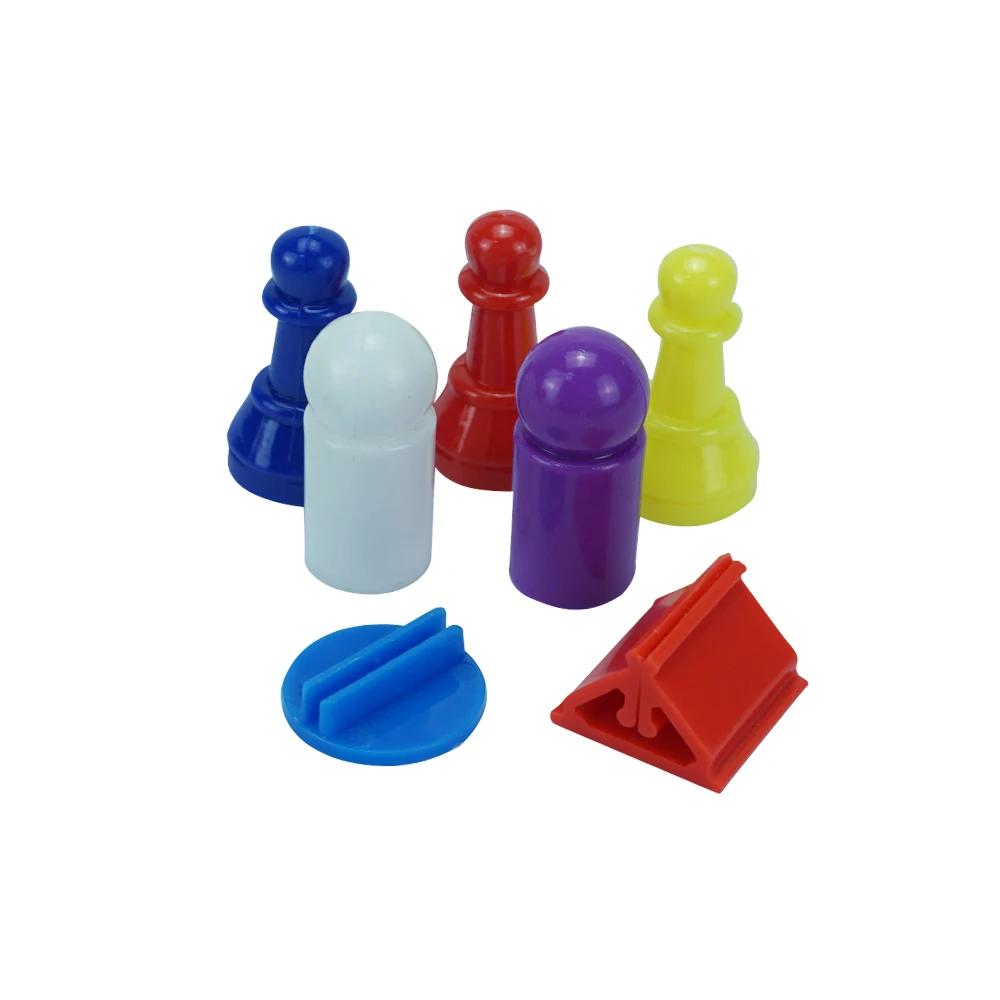 Wholesale custom colored plastic pawns pieces monopoli game accessaries oem odm manufacture for board game