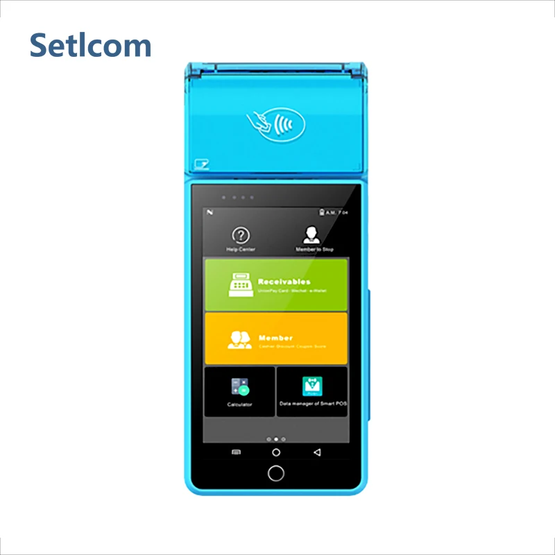 2019 Новый EMV Paypass сертификат 5 дюймов Мини сенсорный экран мобильного ручной NFC Android Pos терминал с принтером