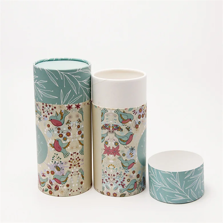 Biodegradable Tube Packaging Cylinder Paper Tube Bottle Tea Packaging Paper Cosmetic Container Kraft Cardboard Tube Box For Food
