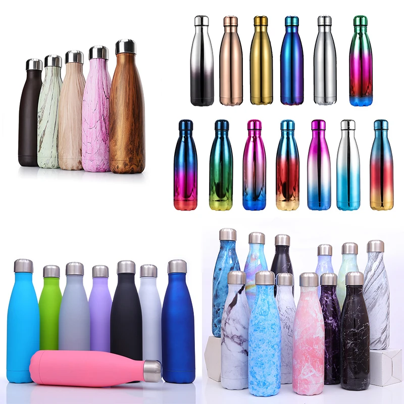 Custom Travel Water Bottle Gift Leak-Proof Double Walled Cola Shape Stainless Steel Water Bottle