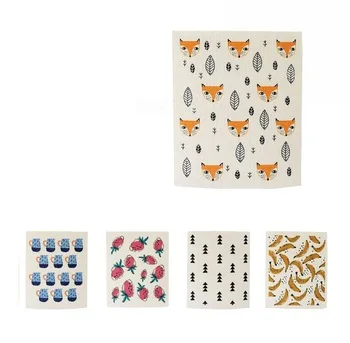 Household Kitchen Cleaning Cloth Reusable Green Eco Friendly Wood Pulp Cotton Super Absorbent Cellulose Swedish Dish Towel