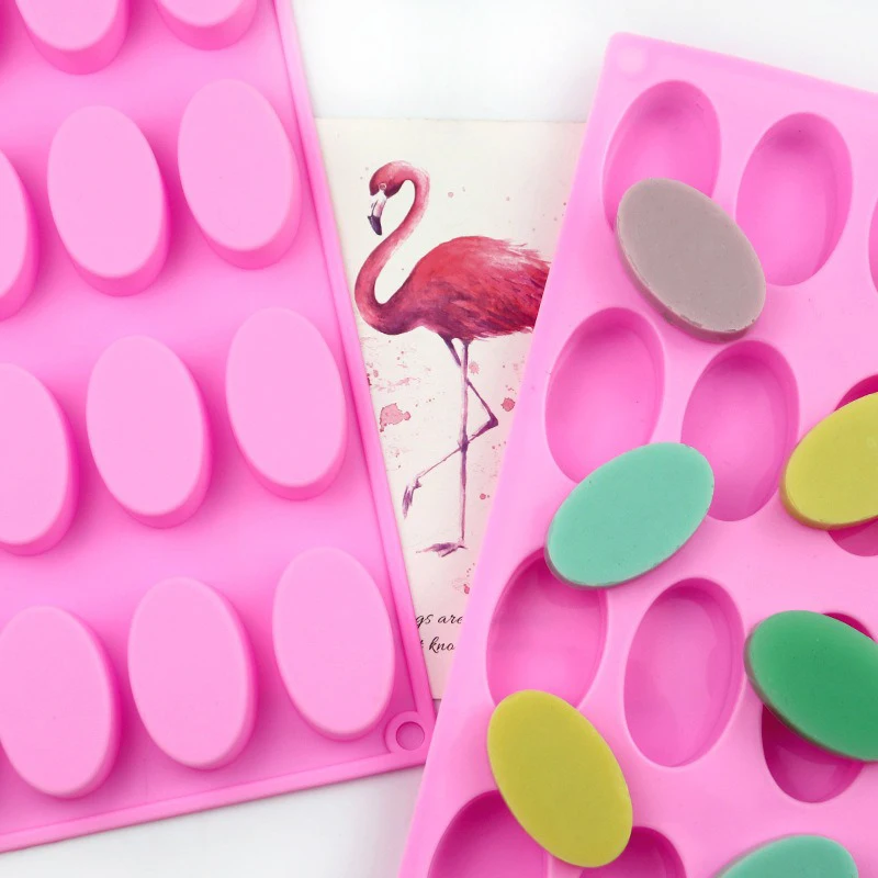 factory 16 cavity ellipse shape soap mold silicone molds for candle making silicone mold for soap resin soap bpa free