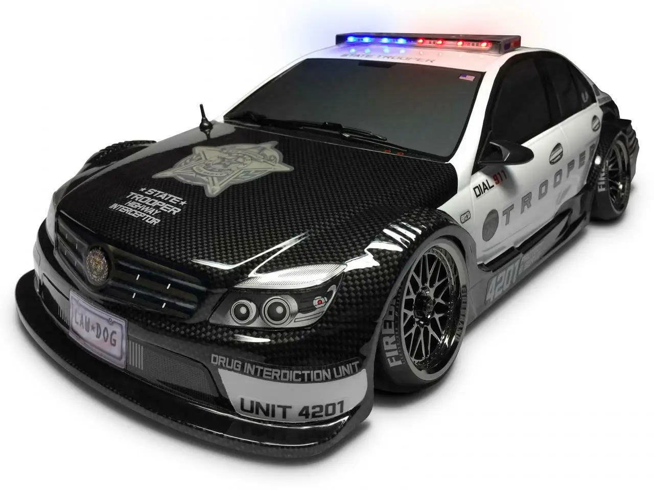 1/10 RC  Police LIGHT BAR Low Profile FLASHING  Metal RC Beacon Bar Lights