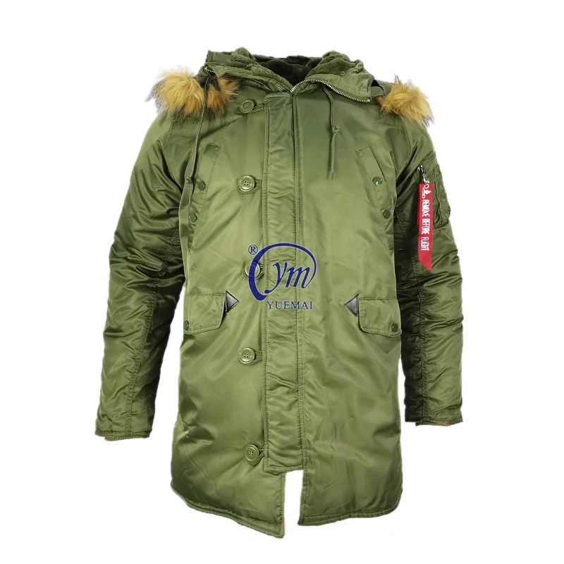 N3b Fur Hooded Thick Warm Men Winter Tactical Parka Russian Winter Coat