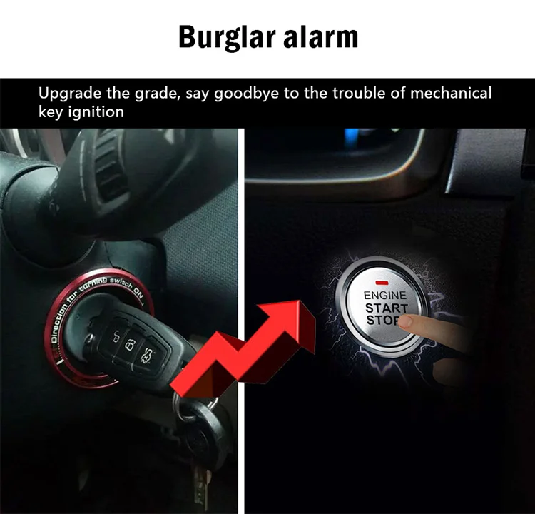 SPY car alarm system remote engine start dc12v universal auto immobilizer remote car alarm with app control lcd remote control
