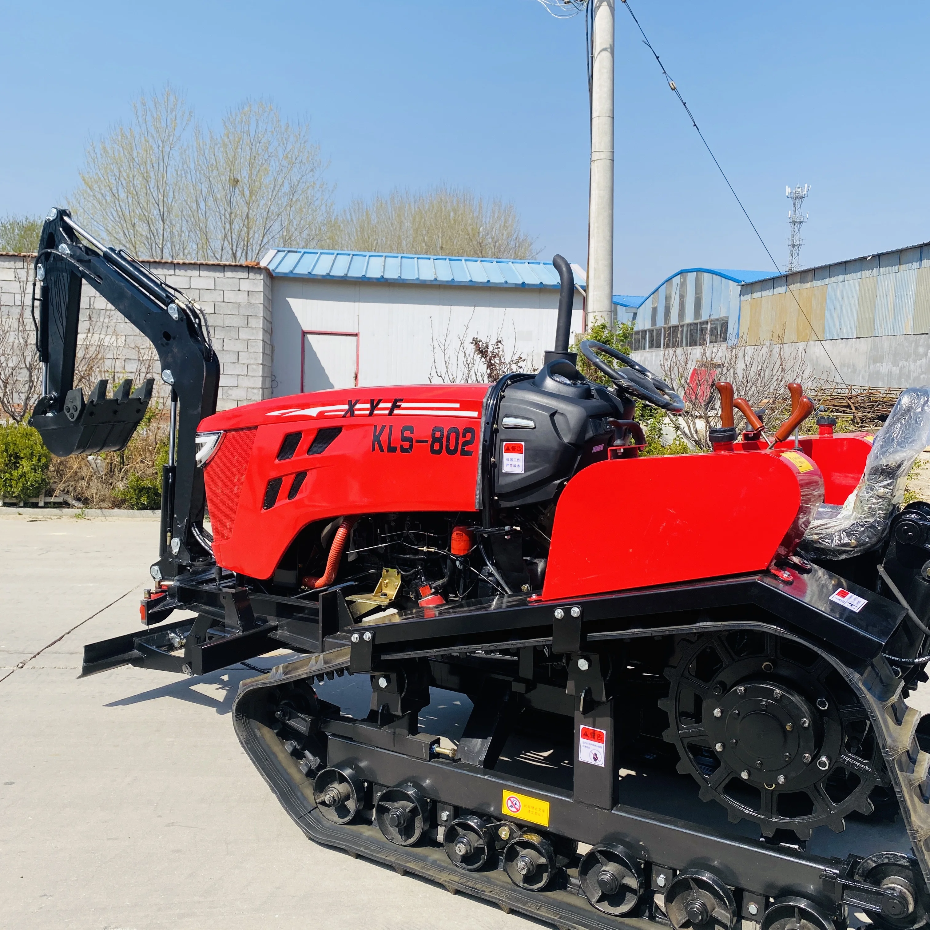 JW agriculture 80hp Paddy field digging arm crawler tractors
