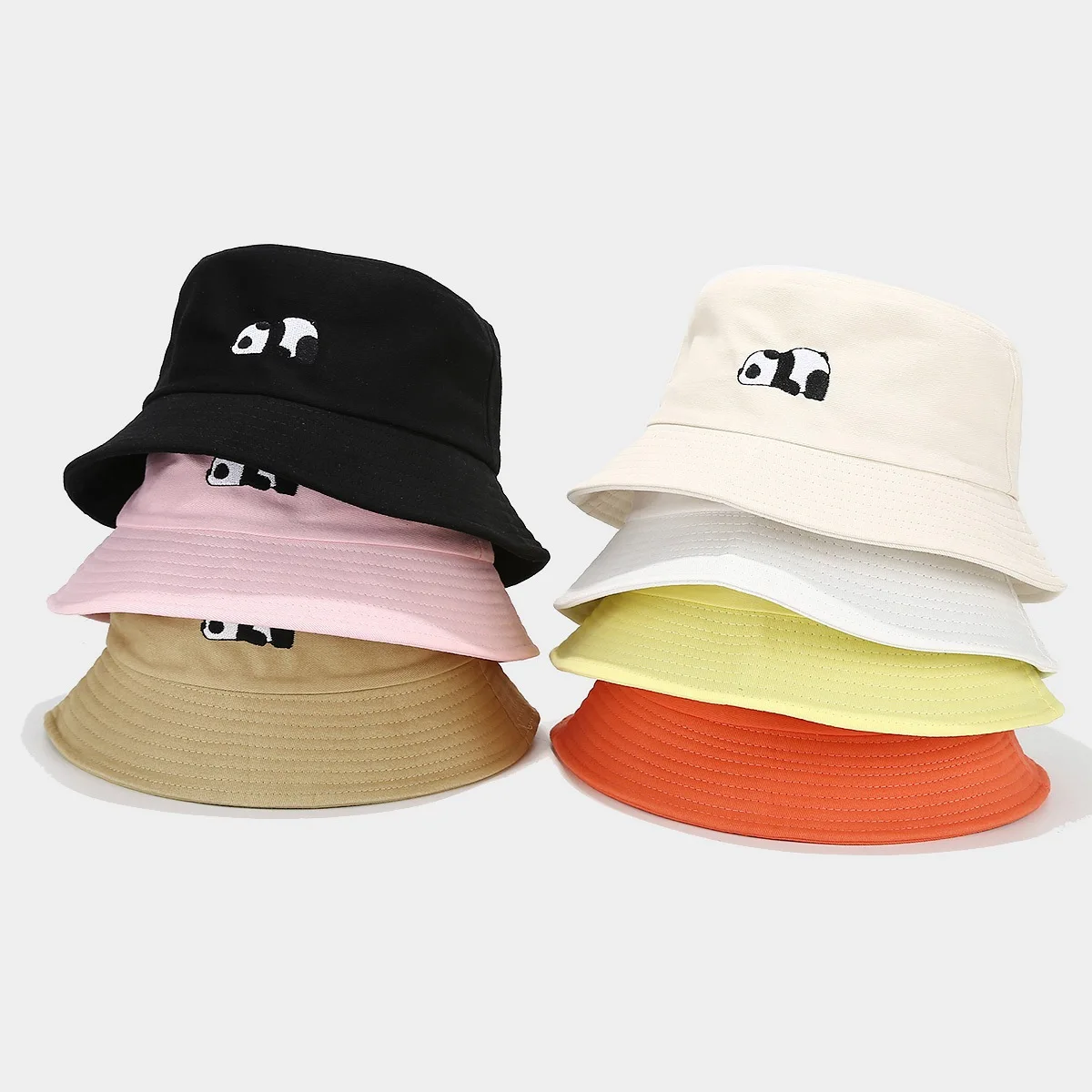 Customized Breathable Sun Protection Hat Panda Bucket Hat Fishing Hat For Hiking Traveling