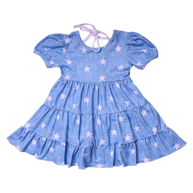 2024 New Patterns 4th Of July Girls Dresses Independence Day Toddler Dress Summer Dress For Baby Girls