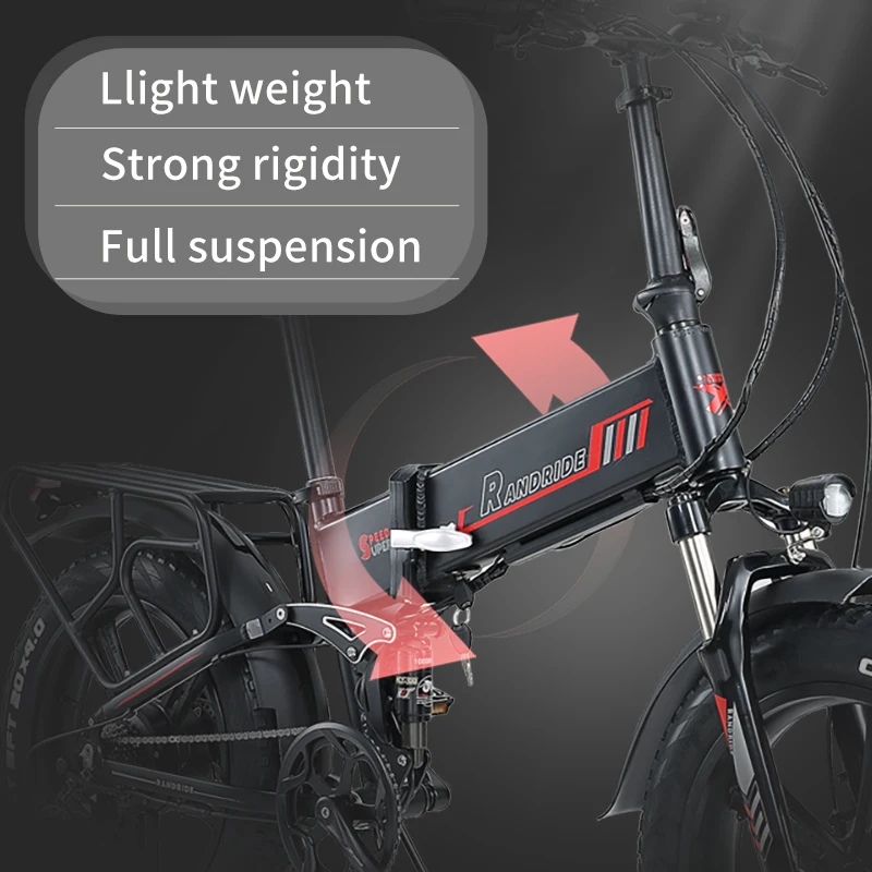 Eu warehouse folding ebike 1000w 48v 15ah 17ah 20inch folding electric bike full suspension fat tire electric bike