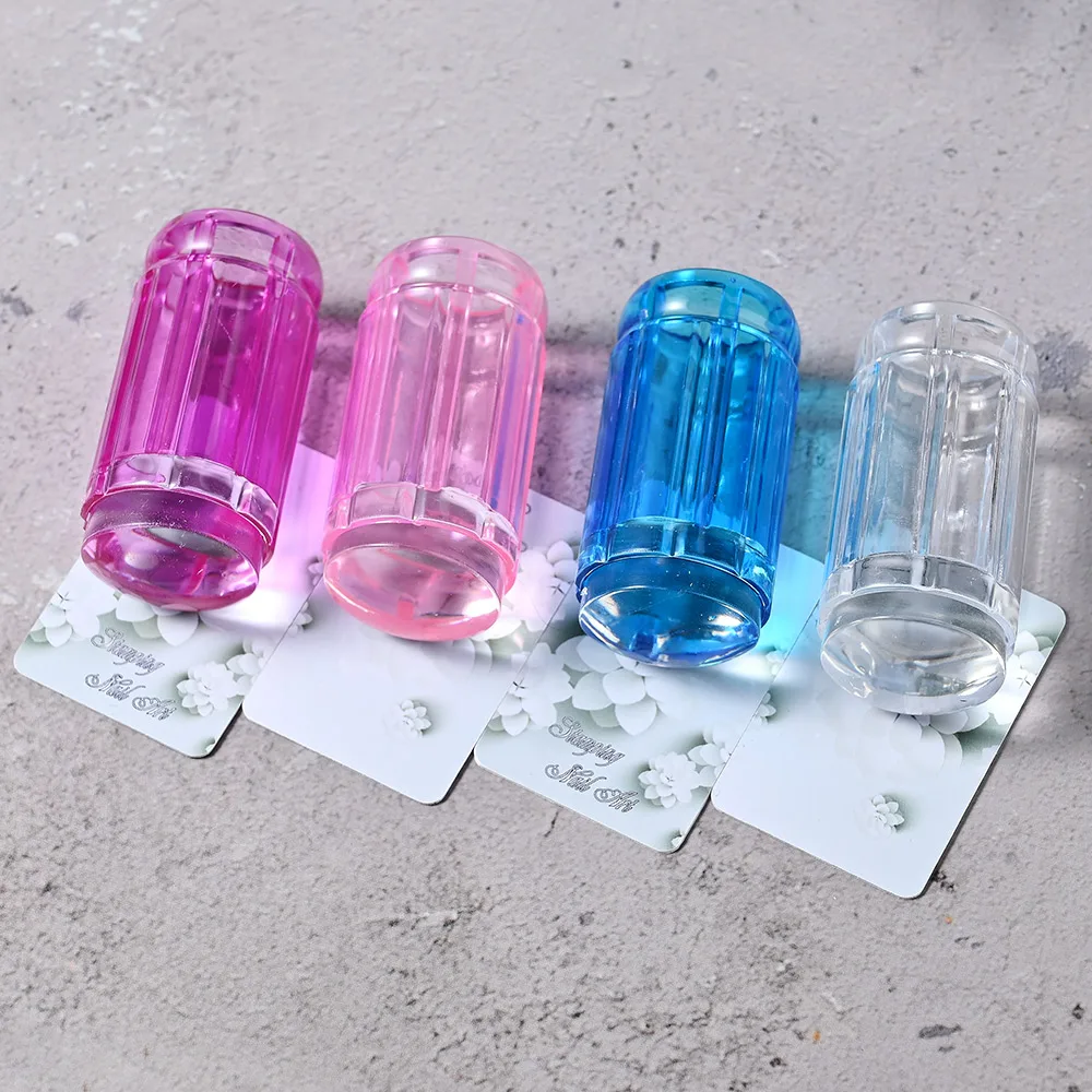 Jelly Nail Stamper Kit Clear Silicone Nails Art Stamper Heads Scrapers French Tip Nail Stamp DIY Print Stamping Stamper+Scraper