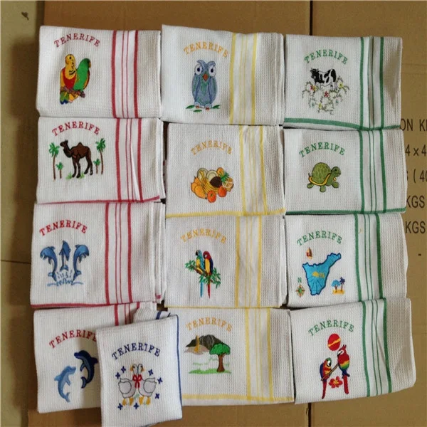 Promotion Gift Cotton Plain Tea Towels Decorative Kitchen Towel Set