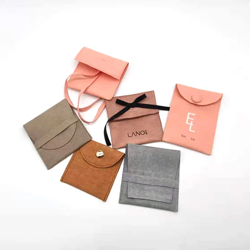 Модная Высококачественная Замшевая сумка для ювелирных изделий на заказ бархатная Замшевая сумка для ювелирных изделий с логотипом