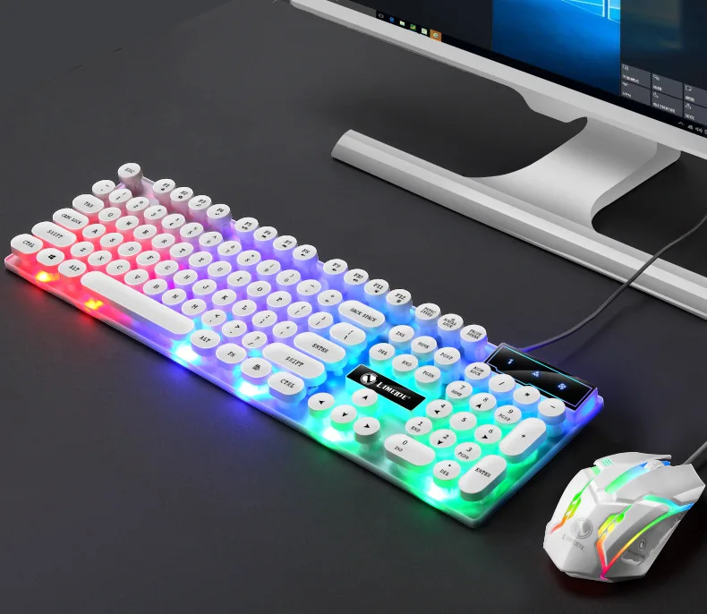  Проводная игровая USB клавиатура GTX300 с цветной светодиодной подсветкой и