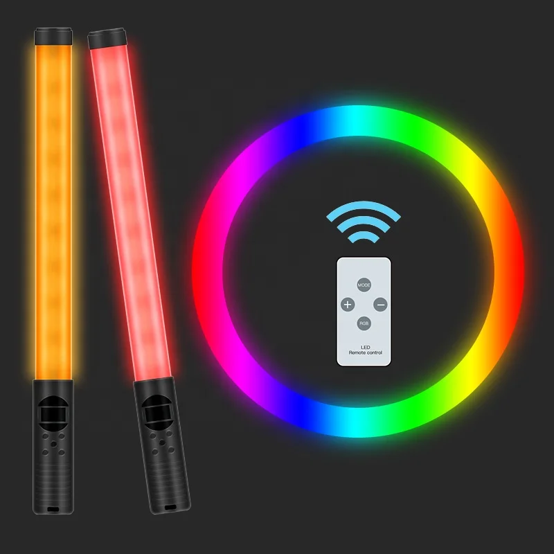 Portable Photography Film Fill lights Light Stick Colorful Handheld Rainbow Tube RGB LED Video Light