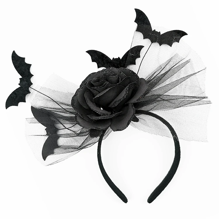 novelty bat Halloween party Headband horrible bats hairband black rose and bats halloween headband