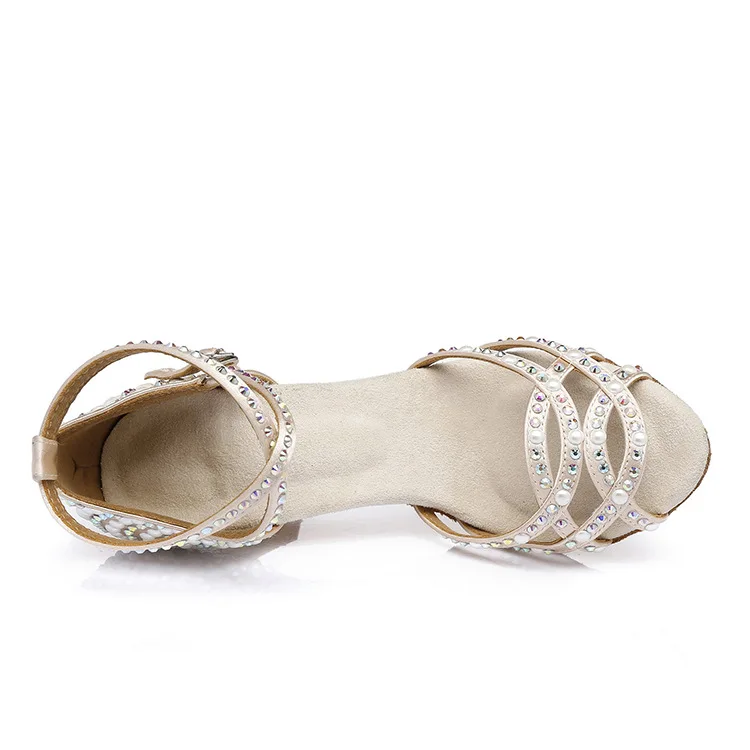 
Fashion Ballroom Latin Tango Dance Shoes Women Soft Sole High Heels for Women Skin Color Stable Dancing latin dance shoes woman 