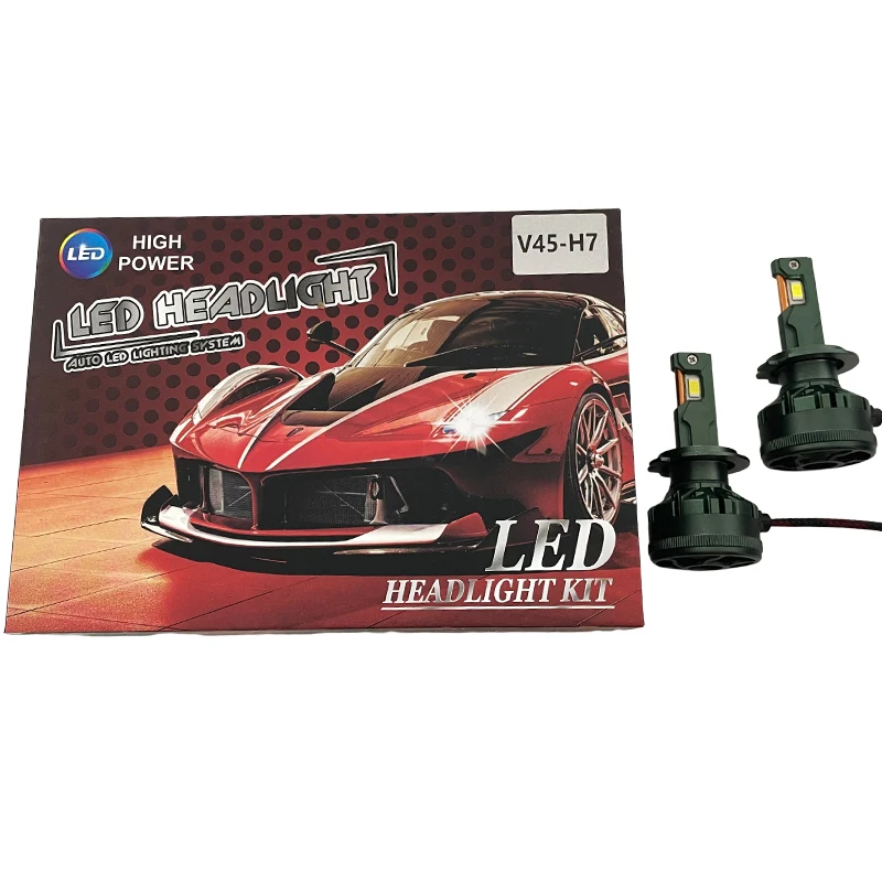 V45 H7 Auto Car Headlight Bulb DC12V Single Beam Motorcycle Light IP65 Sanan Chip Material Car Parts Accessories