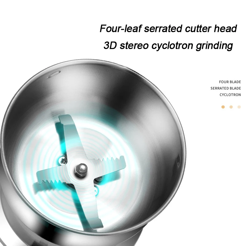 multi-function commercial Stainless Steel burr electric coffee grinder food spice nuts mill Four-page blade