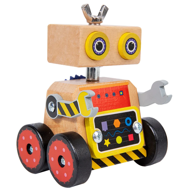2024 New design Montessori Toys puzzle toy wooden assembly robot trains hand-eye coordination toy educational learning for kids
