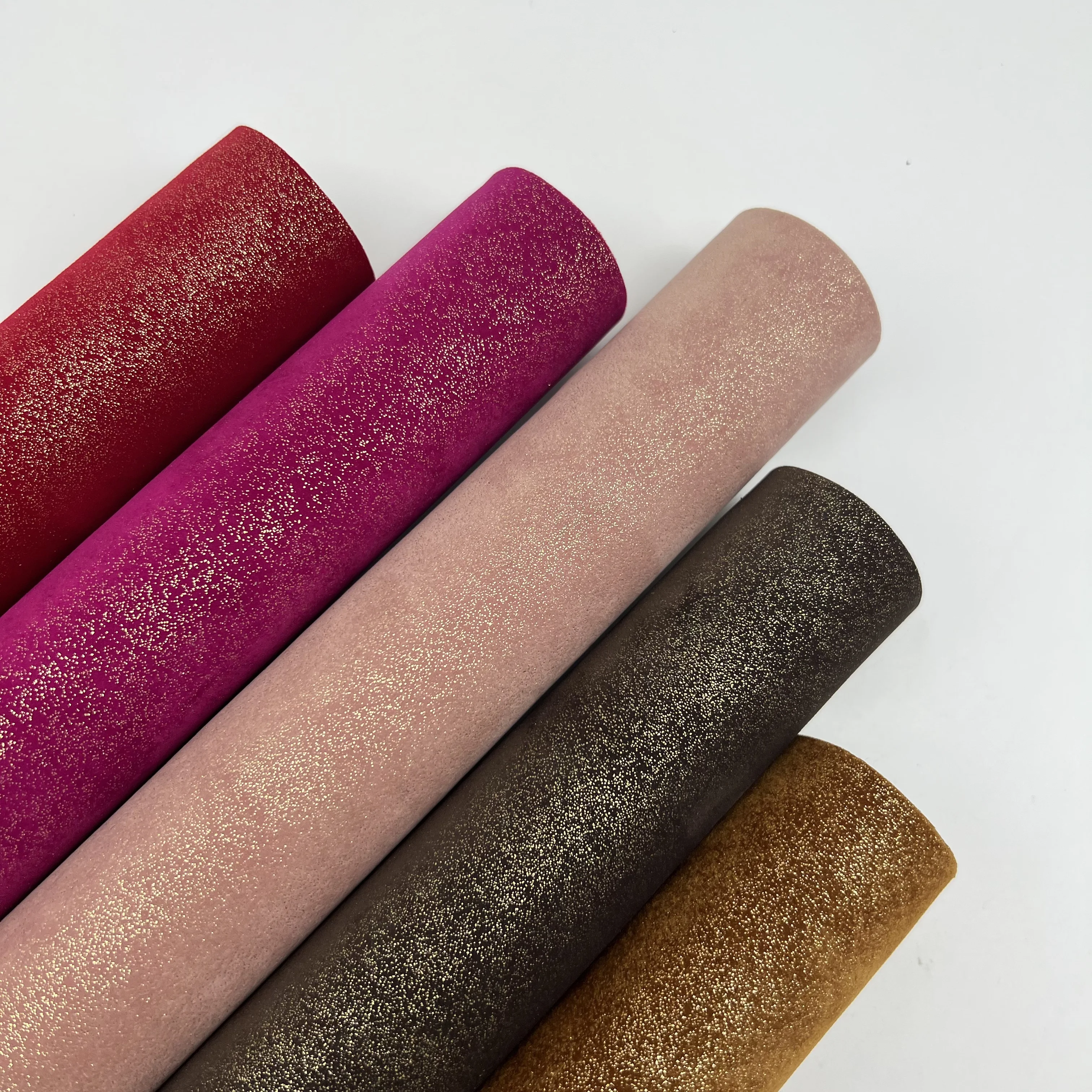 100% Suede Leather with Gold Metal Foiled Stamping Lady Shoes Leather Products