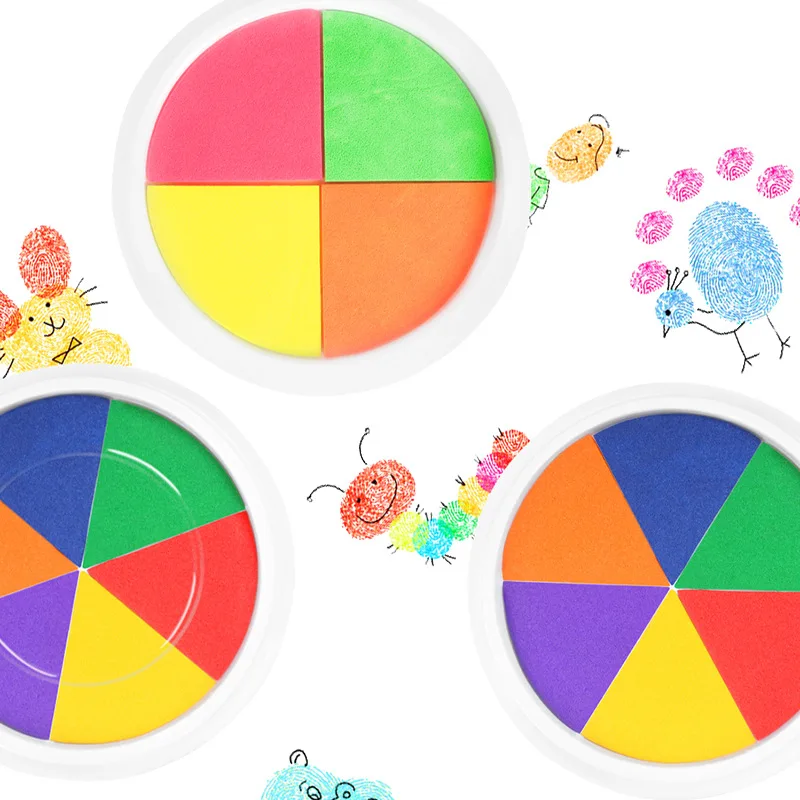 Handmade DIY Washable 10 Colors Ink Pad Stamp Decoration Finger Painting Clay Plate for Promotion