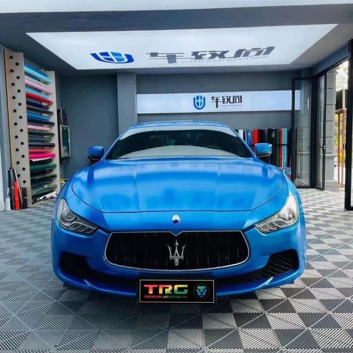 Wholesale sales of high quality PVC car color film electrolight metal deep blue vinyl protective film