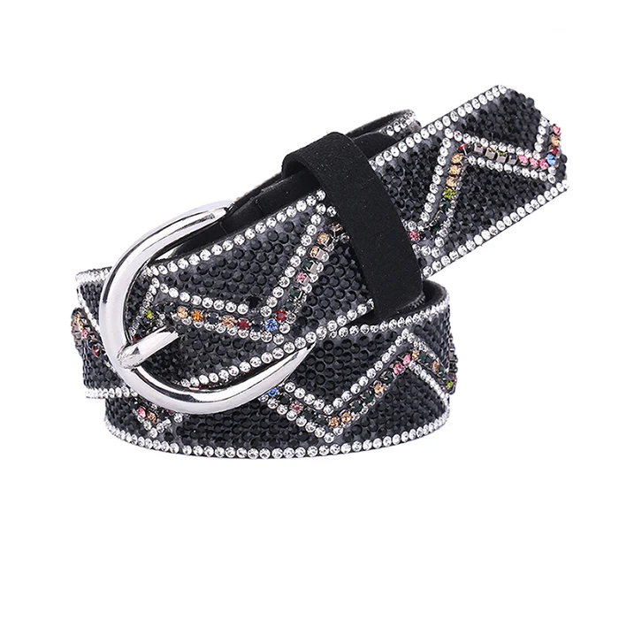 Новый стиль, недорогие кожаные тонкие ремни с красочными стразами, пояс bb simon со стразами