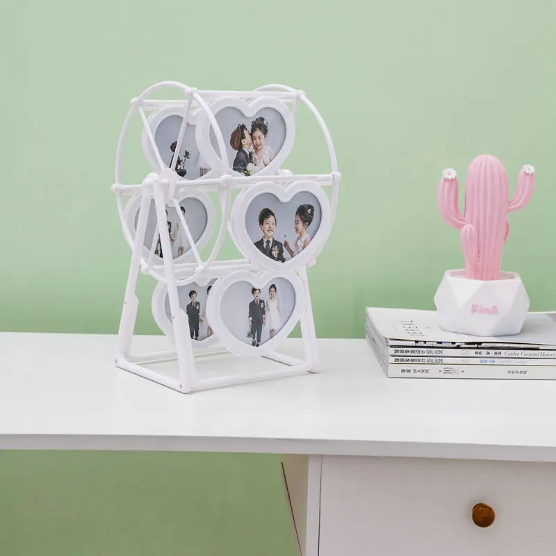 Wedding ABS Photos Frame Kids Pictures Holder Heart Shaped Ferris Wheel Photo Frames