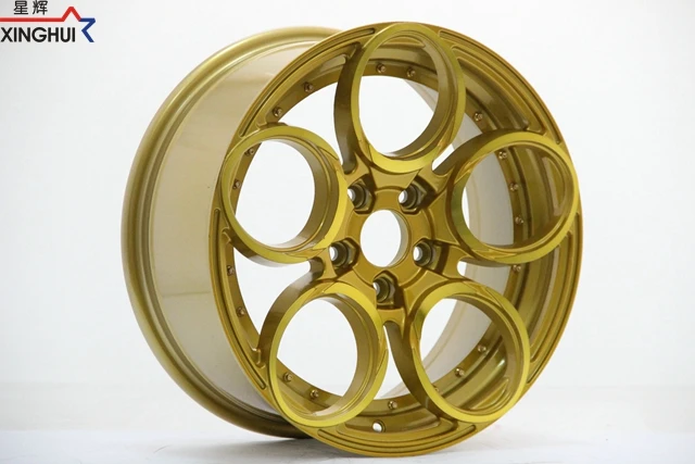 Factory hot sale car auto black 4x114.3 5x100  holes 17 inch gold rims mag wheel