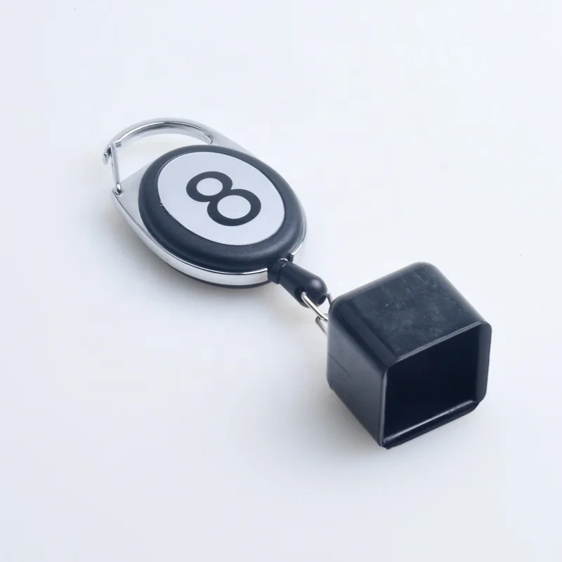 Black 8 Retractable Snooker Billiard Pool Cue Chalk Holder Chalk Box with Belt Clip