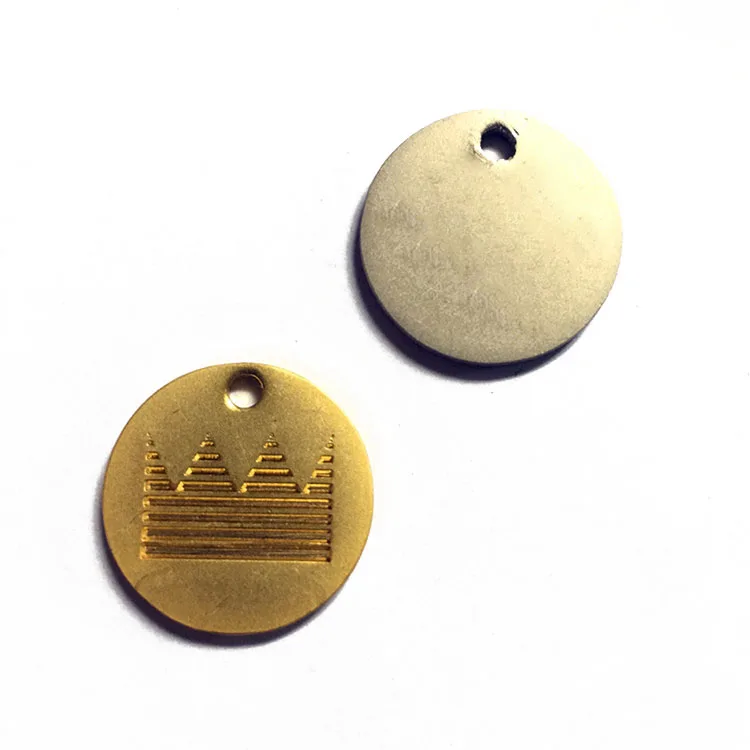 Custom Solid Brass Tag Stamping Round Brass Pendant