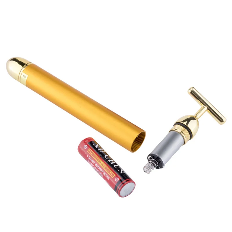 Skincare Device Facial 24K Gold Massage Vibrator Energy Face Lifting Roller Massager For Beauty Spa